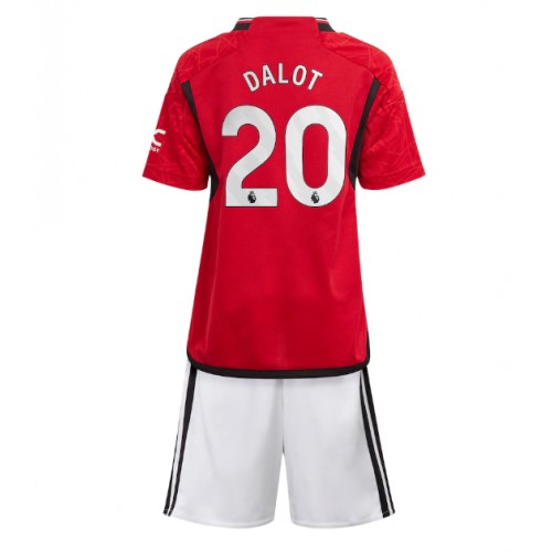 Dětský fotbalový dres Manchester United Diogo Dalot #20 2023-24 Domácí Krátký Rukáv (+ trenýrky)